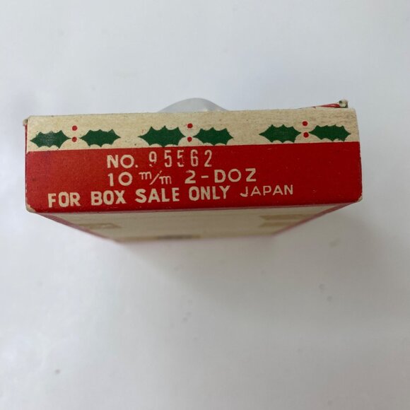 Vintage Christmas Tree Ornaments Japan Box  Set 24 Shiny Mini Balls 1950s - Picture 4 of 4